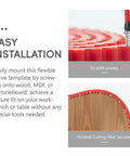 39 Inch Flexible Router Template For Woodworking No Stress Curve Milling Guide Edge Profiling Strip Precision Arc Jig mounted on wood with screws.
