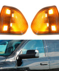 Left And Right Led Side Mirror Turn Signal Lights Replacement For 2010 To 2018 Dodge Ram 1500 2500 3500 4500 5500 With Clear Cover Lens Two Wire System 2 Pcs shown with vehicle