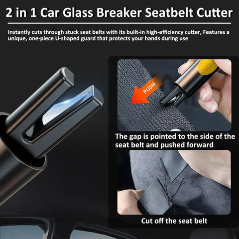 Legit Car Emergency Escape Kit Packing Badass Tungsten Steel Glass Breaker And Rapid Release Seatbelt Cutter For Instant Smash Through Windshields And Rain Or Shine Deployment Pack Of Three
