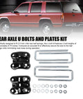 Rear Axle U Bolts And Plates Kit For Full Size 1500 Series Pickups And SUVs, aftermarket 2.5-inch leaf spring hardware