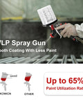 Premium Lvlp Air Spray Gun With 650 Ml Cup shows smooth paint application in use, demonstrating low overspray efficiency.