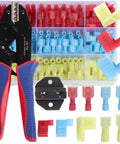 Nylon Spade Connector Right Angle Kit 90 Degree Terminals With Crimper Tool For Automotive Wiring 330 Piece Set Red 22 To 16 AWG Blue 16 To 14 AWG Insulated Flag Spade End Quick Disconnects