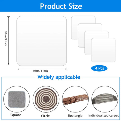 Non Slip Rug Tape And Pads Set For Hardwood And Tile Floors Reusable Washable Double Sided Rug Grippers That Grip And Stay Put