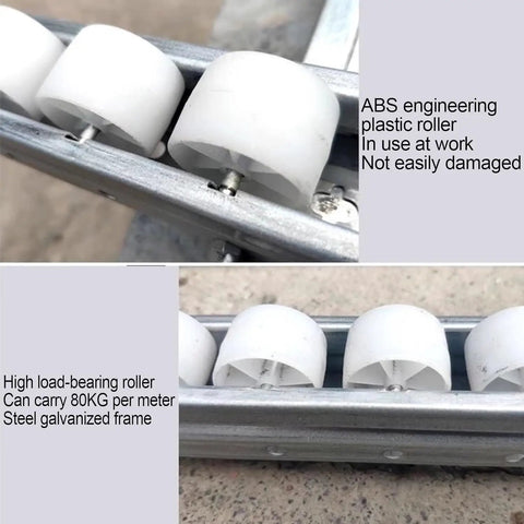 50cm By 200cm Roller Track Conveyor For Fast Warehouse Delivery And Unloading, ABS rollers on galvanized steel frame