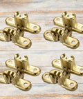 Four Pack Zinc Alloy Invisible Cross Hinges For Wooden Doors And Tables, Thickened Silent Operation, Non Scratching Support Hinges