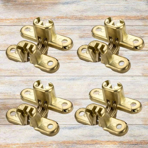 Four Pack Zinc Alloy Invisible Cross Hinges For Wooden Doors And Tables, Thickened Silent Operation, Non Scratching Support Hinges