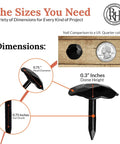 Rustic Handmade 25 Pack 0.75 Inch Black Round Head Iron Clavos Decorative Nails dimensions compared to US quarter coin