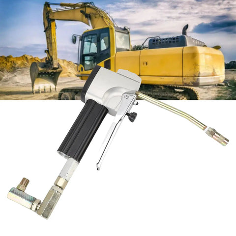 Portable Pneumatic Grease Gun Kit with 400 Bar High Pressure Automatic Lever Metering Aluminum Alloy Body in use on-site