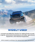 Off-road truck in mountainous terrain, highlighting use for Gearhead Heavy Duty Transmission Fluid Pump For Standard Quart Bottles.