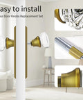 Glass Door Knobs Set With Vintage Crystal Look And Antique Brass Finish, Classic Old Style Hardware For Mortise Locks, Includes 6.7mm Spindle