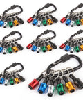 Multiple sets of 6 Piece 1/4 Inch Hex Shank Aluminum Bit Holder Set with Quick Change Extension Bar Keychain Drill Adapter