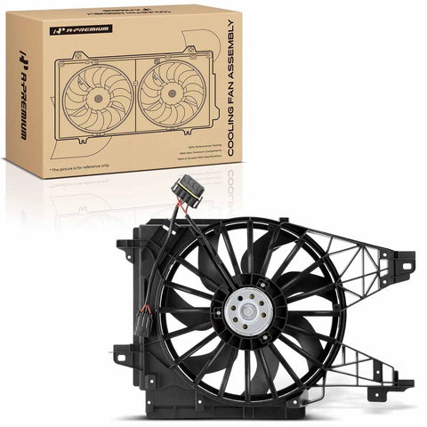 Heavy Duty Electric Radiator Cooling Fan Assembly Quick Swap For Cadillac Xlr And Chevrolet Corvette Oem Spec with wiring harness.