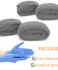 Mice Proof Steel Wool Gap Blocker Kit For Holes Cracks Vents Siding And Pipes DIY Wire Wool Hardware Cloth 4 Pack with gloves