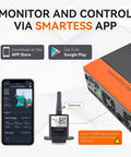 Beast 5000W Solar Inverter 48V To 120V Pure Sine Wave With Built-In 80A MPPT Controller with smartphone app control screen