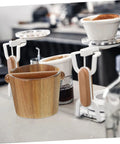 Solid Build Wood Semi Automatic Espresso Grounds Knock Box Splash Shield Coffee Waste Bin Catcher For Home Barista Brewing Station