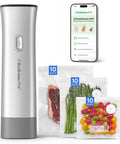 Cordless Handheld Vacuum Sealer For Food 75kPa 2000mAh Battery Meal Prep Ready with food bags and mobile app