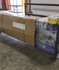 APlusLift HW-10KBP 10,000 lb two-post car lift on metal frame, boxed with green straps and shrink wrap