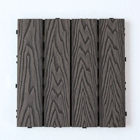 Interlocking 12x12 Wood Plastic Composite Deck Tiles Set For Indoor And Outdoor Use Water Resistant Flooring 22 Pieces Covering 22 Sq Ft Mocha Finish Easy DIY Patio Upgrade