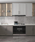 20 Pack Brushed Nickel Cabinet Pulls 5 Inch Arch Curved Drawer Handles on Kitchen Cabinets with Gray and White Design