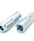 Image of Two Pack Premium Knurled Drop In Anchors For Use With Three Quarters Inch Bolt, Three And One Eighth Inch Hole Depth, Zinc Plated Carbon Steel.