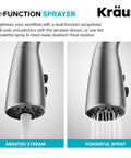 Dual Function Pull Down Kitchen Faucet With 18 Inch Reach Hose Aerated Stream For Filling Large Pots And Heavy Duty Spray