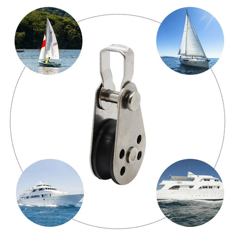 Heavy Duty Nylon Marine Pulley Set Stainless Steel Bearing Rope Runner Blocks For Kayaks Sailboats And Yachts Fits 2mm To 8mm Diameter Ropes Corrosion Resistant Built To Take A Beating with yacht and sailboats background