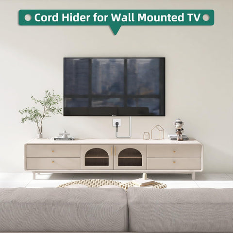 Cord Hider Raceway Kit 39 Inch Wall Cable Concealer for One Cable Hiding TV And Home Office Wires in Silicone Mount under TV