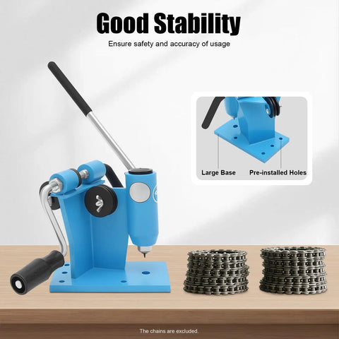 Two In One Chain Breaker Tool With Adjustable Anvil Holder Punches And Rivet Function Heavy Duty Steel Construction on table