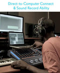 Musician using 8 Channel Console Style DJ Mixer With Bluetooth For Home Studio And Live Sets Pro DJ Sound Controller