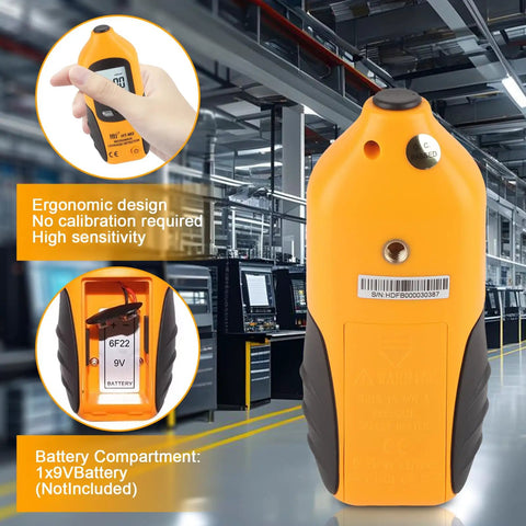 Microwave Tester With Digital LCD Display EMF Leakage Detector 2450 MHz For Home Oven Safety Testing Built In Alarm Alerts You When Radiation Levels Rise Yellow Battery Not Included, orange handheld unit