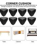 Reusable Black Corner Protectors Set 100 Pieces Plastic Box Guards Safety Pads To Prevent Furniture Table Damage During Transport