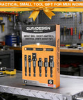 Impact Socket Adapter Set, 6-Piece With 3-Inch Extension Bit And Holder in packaging on workbench