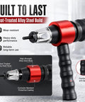 Pro Grade Electric Rivet Gun Adapter Kit For Drills M3 To M10 with heat-treated alloy steel build and anti-slip grip handle