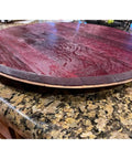 Handcrafted Rustic Barrel Lid Lazy Susan For Kitchen And Table, 360 Degree Non Slip Turntable Spin For Spices Dishes Snacks Or Bathroom Decor, No Fuss Easy Spin Centerpiece Ready on granite counter