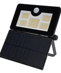 GOWENIC Solar Powered Floodlight, 4 Lighting Modes, Foldable 180 Degree, displaying LED panels and solar charging surface.