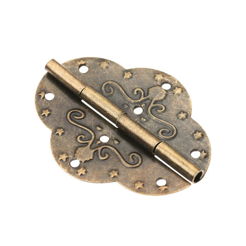 Antique Bronze Cabinet Hinges Set Of 2 69x53mm for Jewelry Boxes Wooden Boxes and Drawers Vintage Iron Hardware close-up