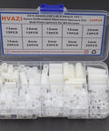 White Nylon Unthreaded Clearance Spacers And Standoffs Kit With 6.3mm Outer Diameter And 4.2mm Inner Diameter, Wall Plate Spacers For M4 Screws in a plastic box