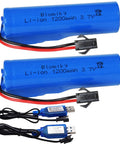 Monster Power 3.7V 1200mAh Li Ion RC Battery Pack Dual Pack With SM2P Plug And USB Cable for Remote Control Cars and Trucks