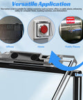 Power Button Guard 2 Pack Clear Plastic Push Safety Covers for Computer PC Dishwasher Washing Machine Elevator Universal Fit Prevent Accidental Presses Dustproof and Child Proof Protector shown in versatile applications.