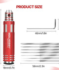 Top Shelf Scribe Tool Set featuring seven durable steel blades ranging from .1 to 2.0mm and ergonomic grip for hobby use.
