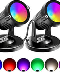 Indoor RGBW Spotlight Set 2 Pack Dope With Remote 5W Uplights In 16 Colors Color Changing Aluminum Construction Plant Spotlight