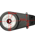 24V Gearbox With Electric Motor For Kids Ride On Cars, black casing, dimensions labeled, high torque, easy install, durable parts