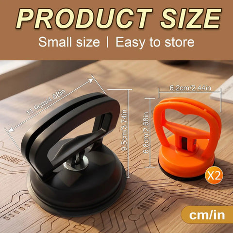 Dent Puller Kit 3 Pack With One Large Black Suction Cup And Two Small Orange Cups For Paintless Car Dent Repair Glass Lifting