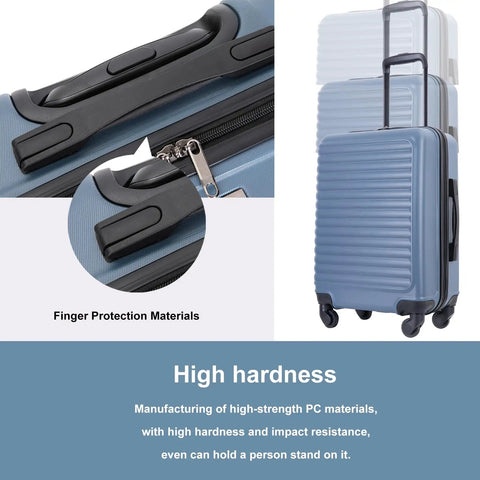 Hard Shell Carry On Luggage 20 Inch With Spinner Wheels Airline Approved Hardside Suitcase showing handle and durability features