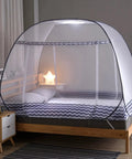 Pop Up Mosquito Net For Bed With Bottom Fit Twin Full Queen And King Size Beds Foldable Bug Netting Easy Assembly