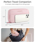Electronics Organizer Travel Case For Cords Chargers Cables And Small Tech Gear Dual Layer Pouch With Fluffy Quilted Pink Finish