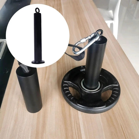 Heavy Duty Weight Loading Pin For Gym Machines And Cable Pulleys Sturdy Metal Construction with weight plate attached