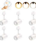 Lit White Halo Style LED Track Lighting Heads Pack Of 6, Dimmable 8W Output, CRI 90+ True Color Rendering