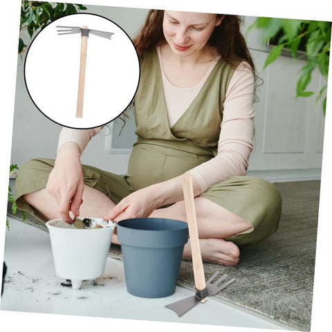 Using Dual Head Cultivator Garden Hoe for Lightweight Outdoor Yard Work Portable Sturdy Metal Garden Tool Weeding Tilling And Plant Care