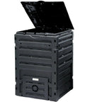 Massive 120 Gallon Outdoor Compost Bin With Aeration System Snap On Top Lightweight Garden Tumbler with open lid